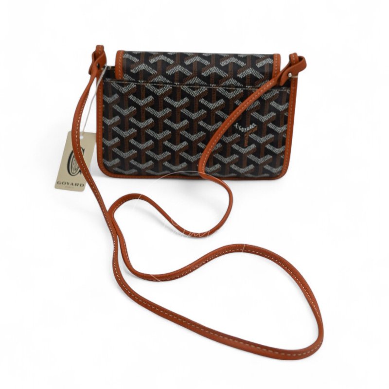 全新未使用 Goyard 戈雅 Plumet 小巧 黑色與棕褐色 斜背 手拿錢包-12