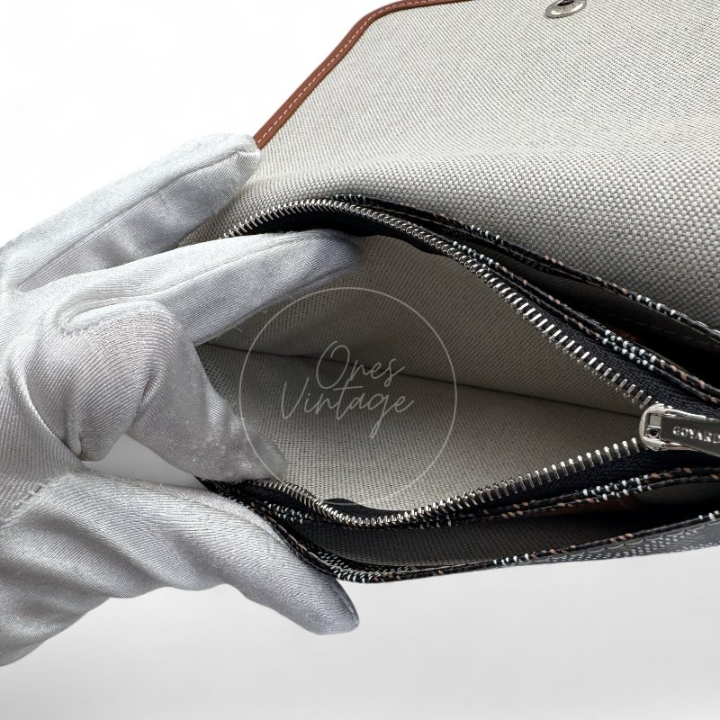 全新未使用 Goyard 戈雅 Plumet 小巧 黑色與棕褐色 斜背 手拿錢包-23