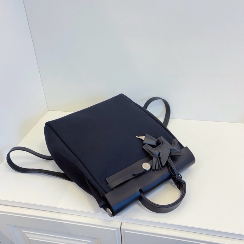 ✨Hermes Herbag 全黑銀扣後背包 98新-5