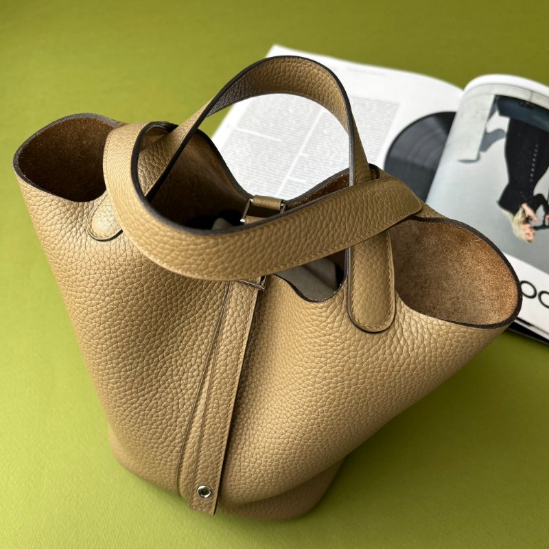 小天菜 ::Hermès:: Picotin 18 Beige Marfa 8Q瑪爾法米銀釦手提包-1