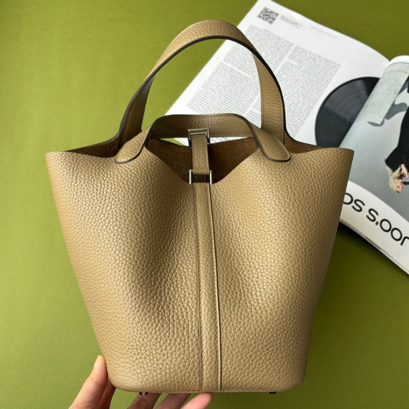 小天菜 ::Hermès:: Picotin 18 Beige Marfa 8Q瑪爾法米銀釦手提包-2