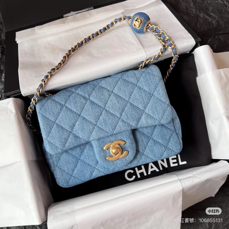 ෆ Chanel 牛仔金球方胖🈶購證-1