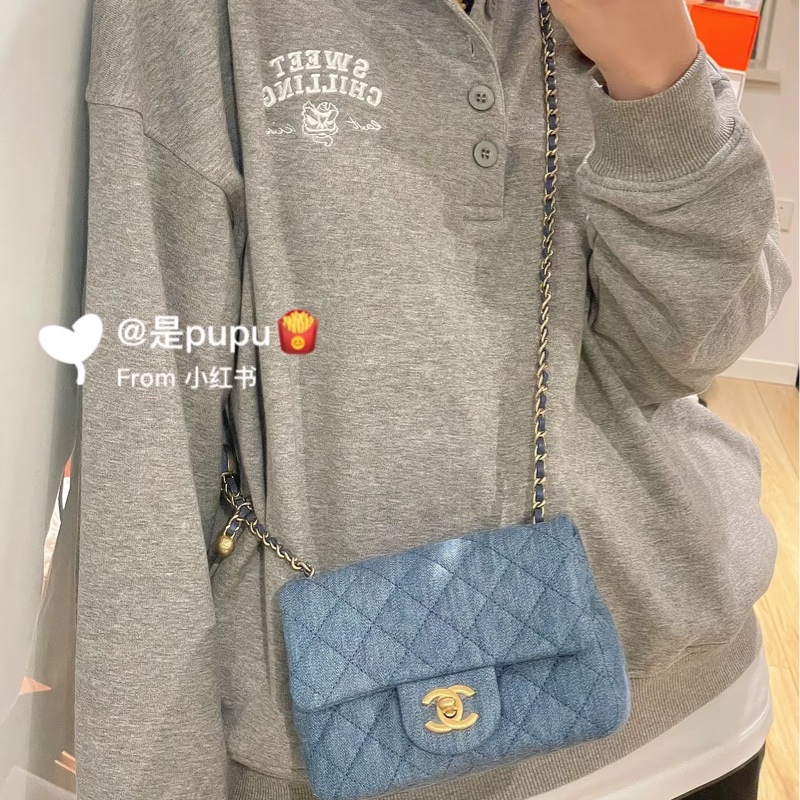 ෆ Chanel 牛仔金球方胖🈶購證-4