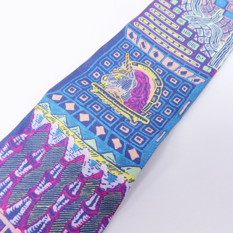 HERMES 絲質Twilly絲巾-8