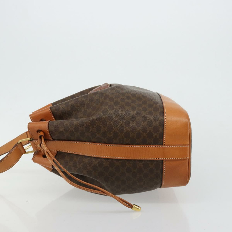 【日本直送】CELINE Macadam帆布肩背包 PVC皮革 棕色 金色 正品 180626A-3