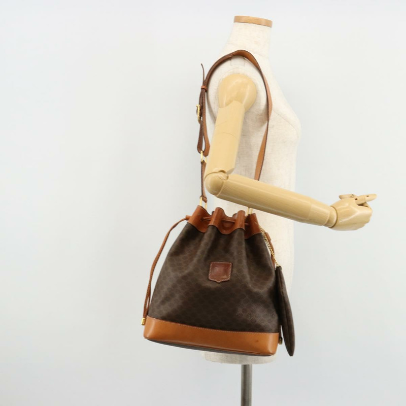 【日本直送】CELINE Macadam帆布肩背包 PVC皮革 棕色 金色 正品 180626A-23