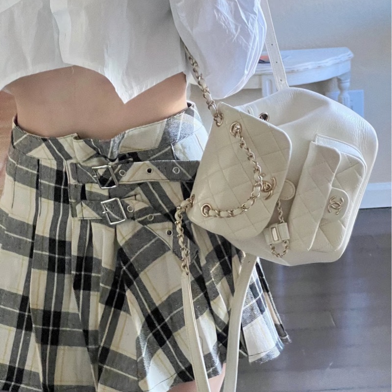 ෆ Chanel Duma 白色後背小號🤍🈶購證-4