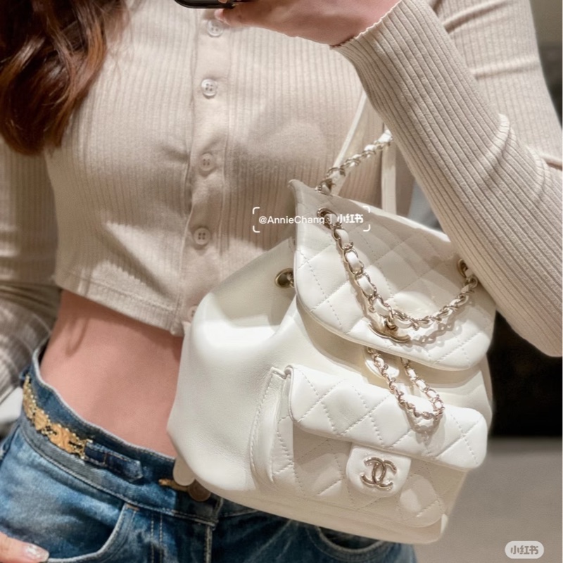 ෆ Chanel Duma 白色後背小號🤍🈶購證-7