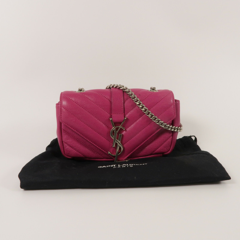 YVES SAINT LAURENT 牛皮皮革Classic Baby鏈帶肩背袋-10