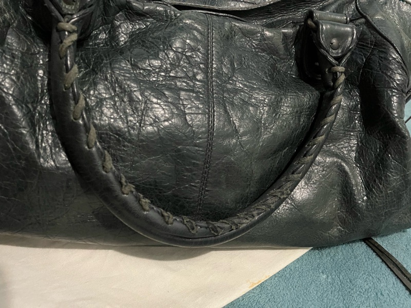 BALENCIAGA part-time墨綠色 機車包-15