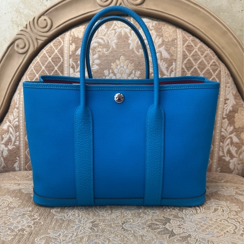 Hermes 7W伊茲密爾藍金釦Garden Party30