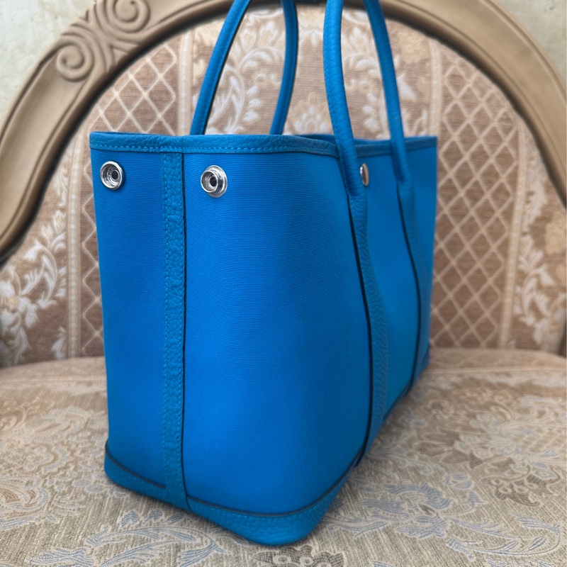 Hermes 7W伊茲密爾藍金釦Garden Party30-2