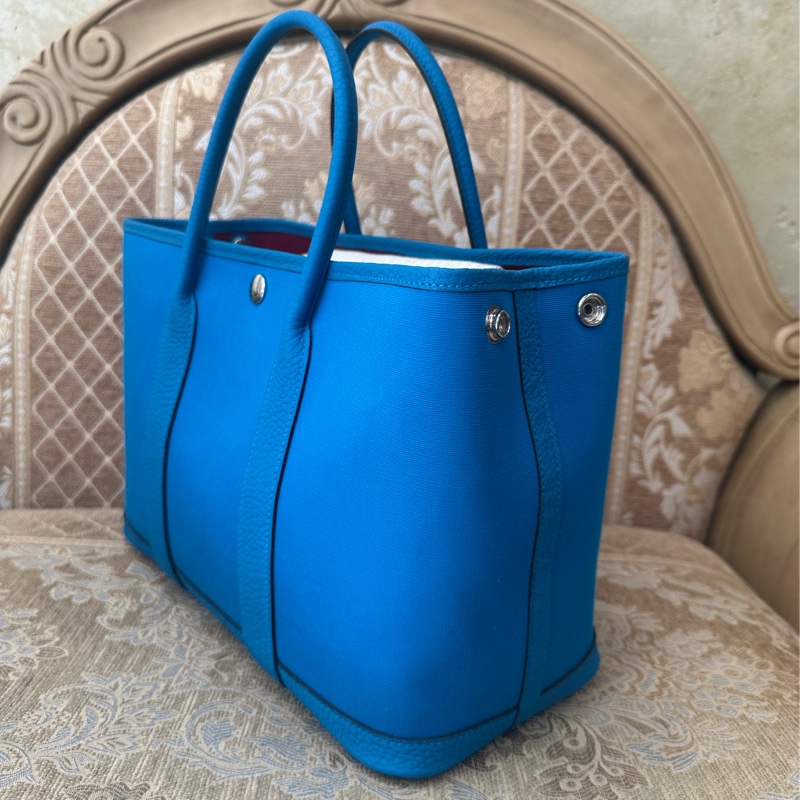 Hermes 7W伊茲密爾藍金釦Garden Party30-3
