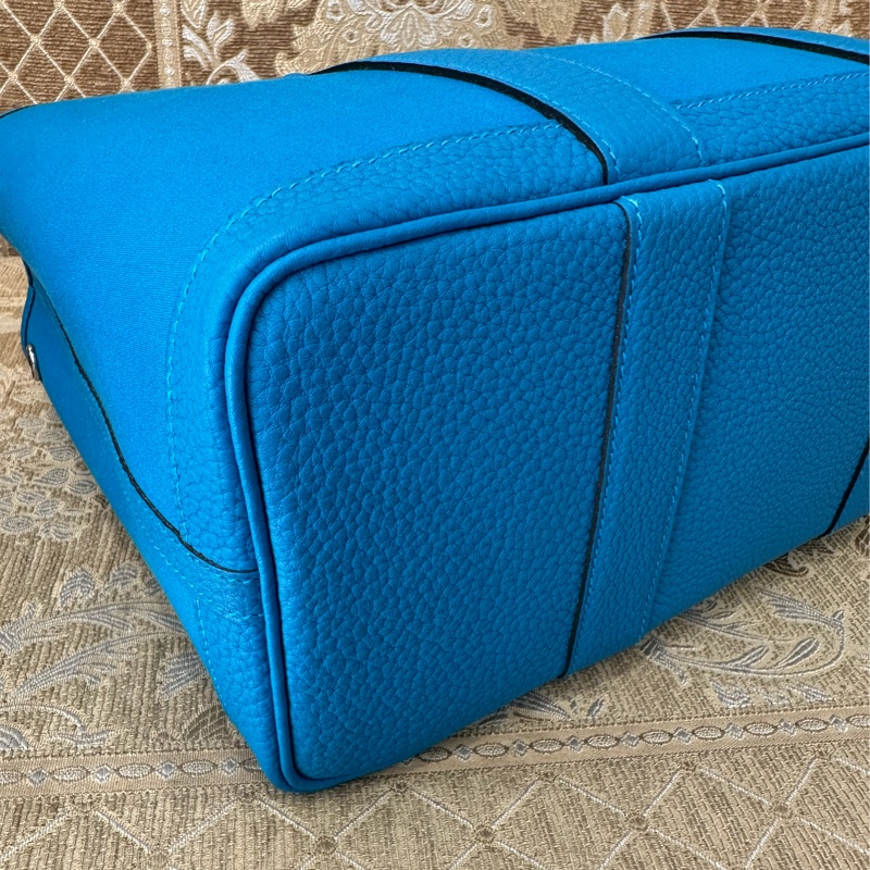 Hermes 7W伊茲密爾藍金釦Garden Party30-5