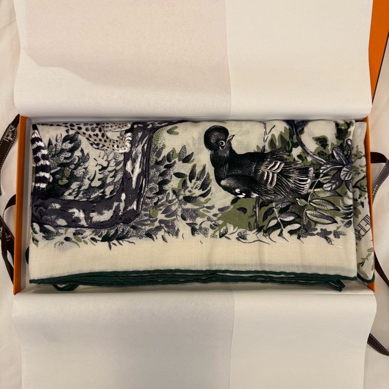 💖Hermes 三角巾 赤道叢林💖 綠色 全新-3