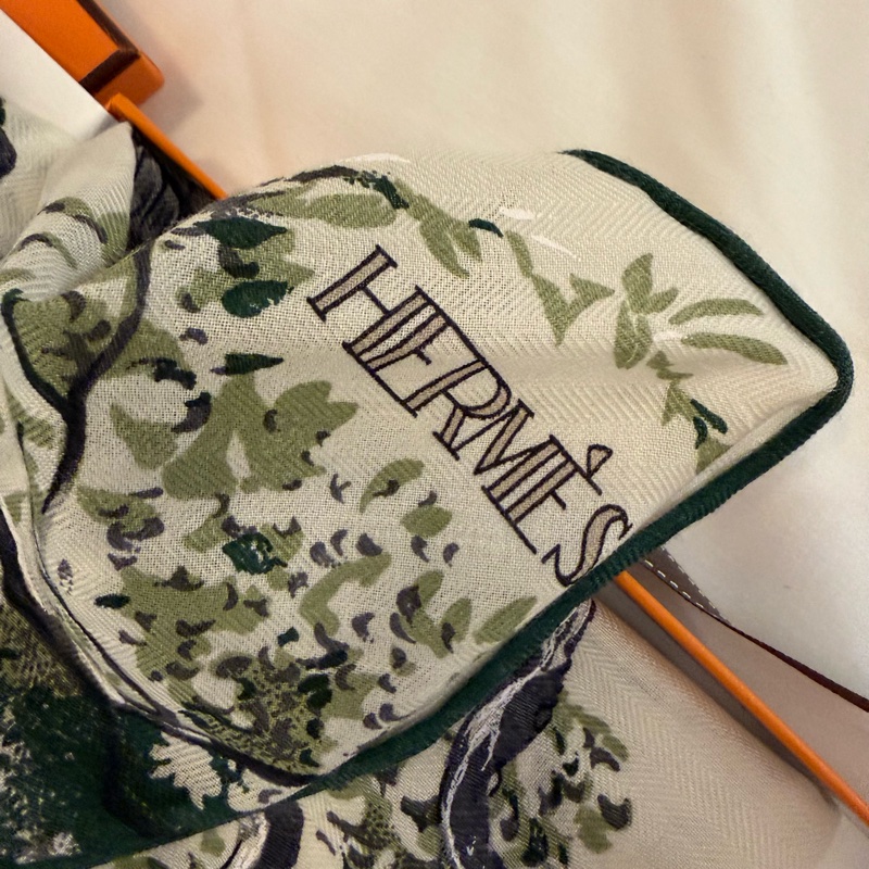 💖Hermes 三角巾 赤道叢林💖 綠色 全新-7