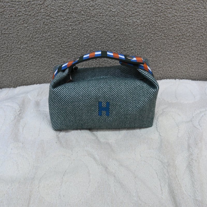 全新未使用 Hermes 愛馬仕 Bride-a-Brac系列 Bleu Abysse: 深海藍 小號PM 帆布化妝包-0