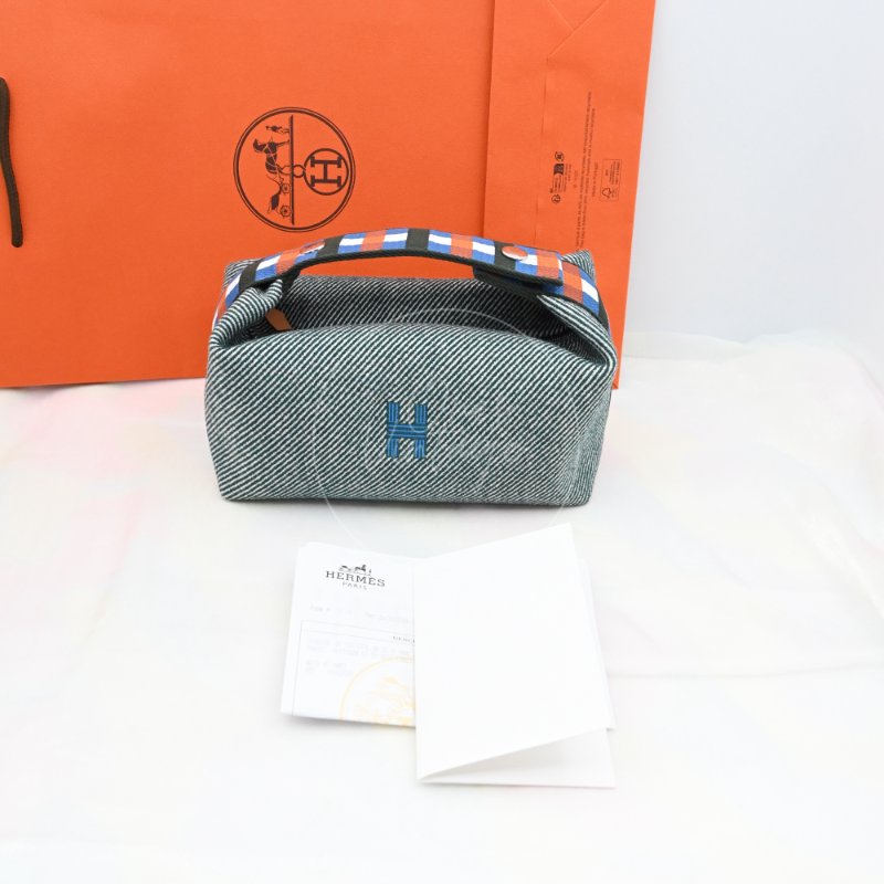全新未使用 Hermes 愛馬仕 Bride-a-Brac系列 Bleu Abysse: 深海藍 小號PM 帆布化妝包-23