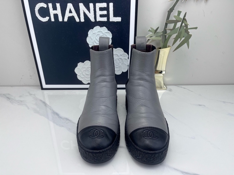 Chanel香奈兒雙C拼色短靴 36.5碼-1