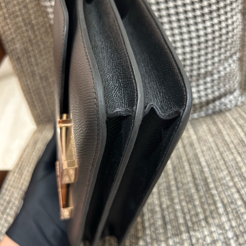 Hermes 愛馬仕 黑金 24康康 玫瑰金扣~ A刻 配件 塵袋-5