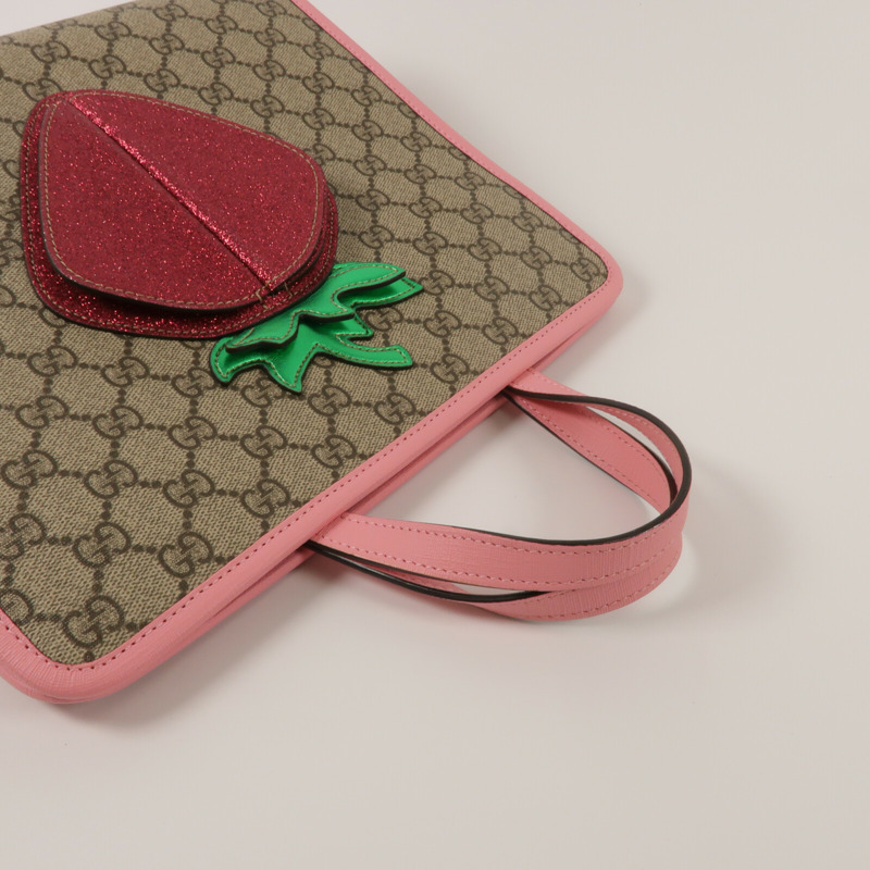 GUCCI 塗層帆布3D Strawberry Hand Bag手挽袋-7