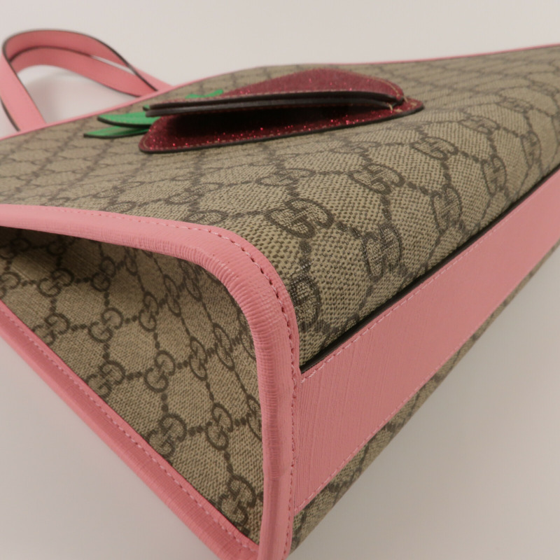 GUCCI 塗層帆布3D Strawberry Hand Bag手挽袋-9