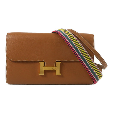 HERMES Evercolor皮革Constance To Go肩背袋Gold