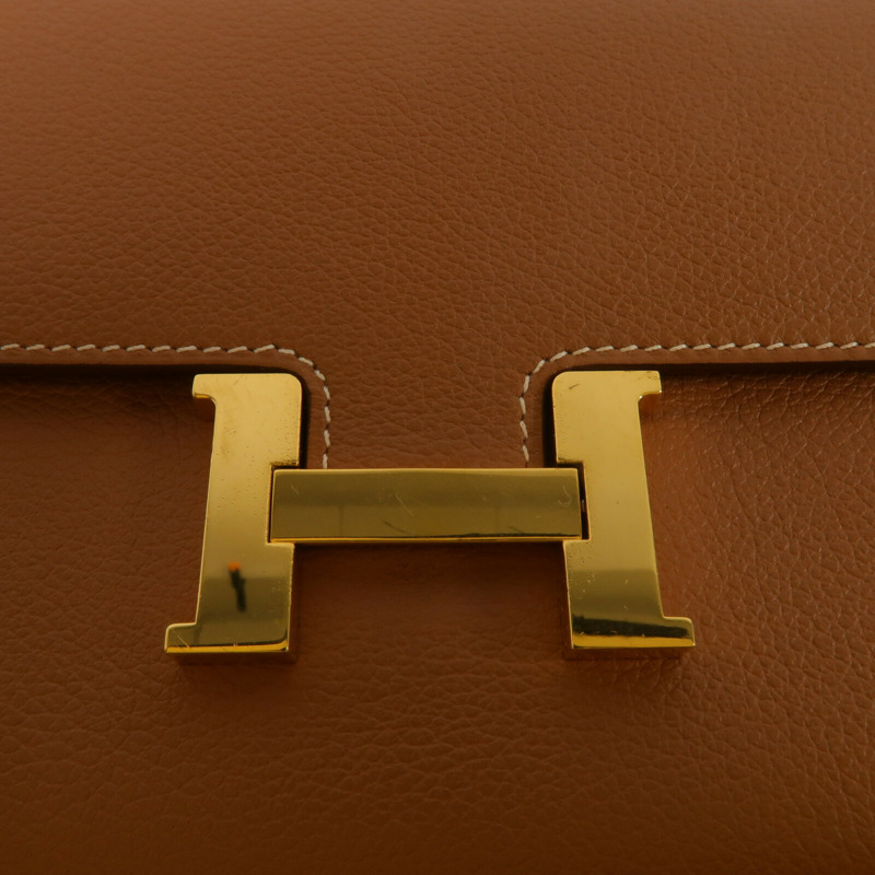 HERMES Evercolor皮革Constance To Go肩背袋Gold-7