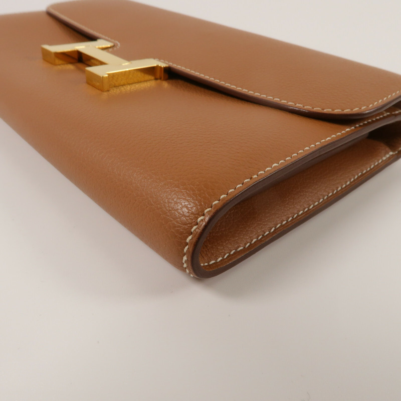 HERMES Evercolor皮革Constance To Go肩背袋Gold-12