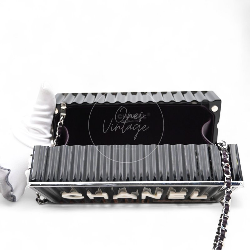中古 香奈兒 CHANEL 黑色集裝箱-18