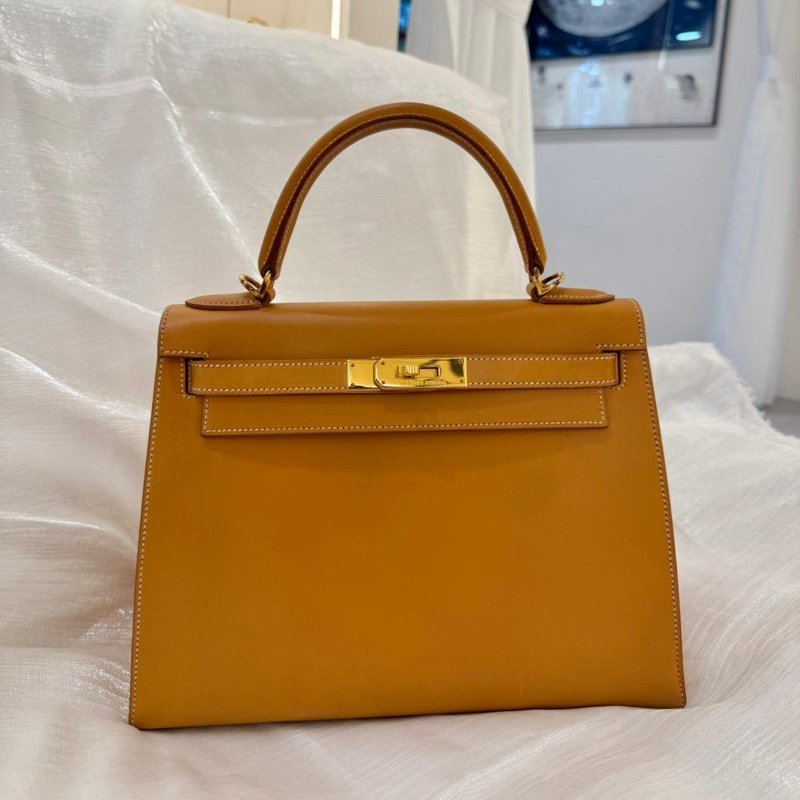 中古 Hermes 愛馬仕 Kelly 28 凱莉包 暖棕褐色 Natural Sable 啞光牛皮 單肩包/斜挎包/手提包 凱莉包 GHW Stamp Square G-0