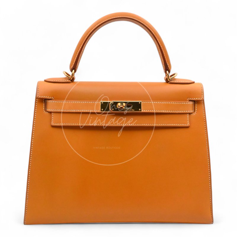 中古 Hermes 愛馬仕 Kelly 28 凱莉包 暖棕褐色 Natural Sable 啞光牛皮 單肩包/斜挎包/手提包 凱莉包 GHW Stamp Square G-1