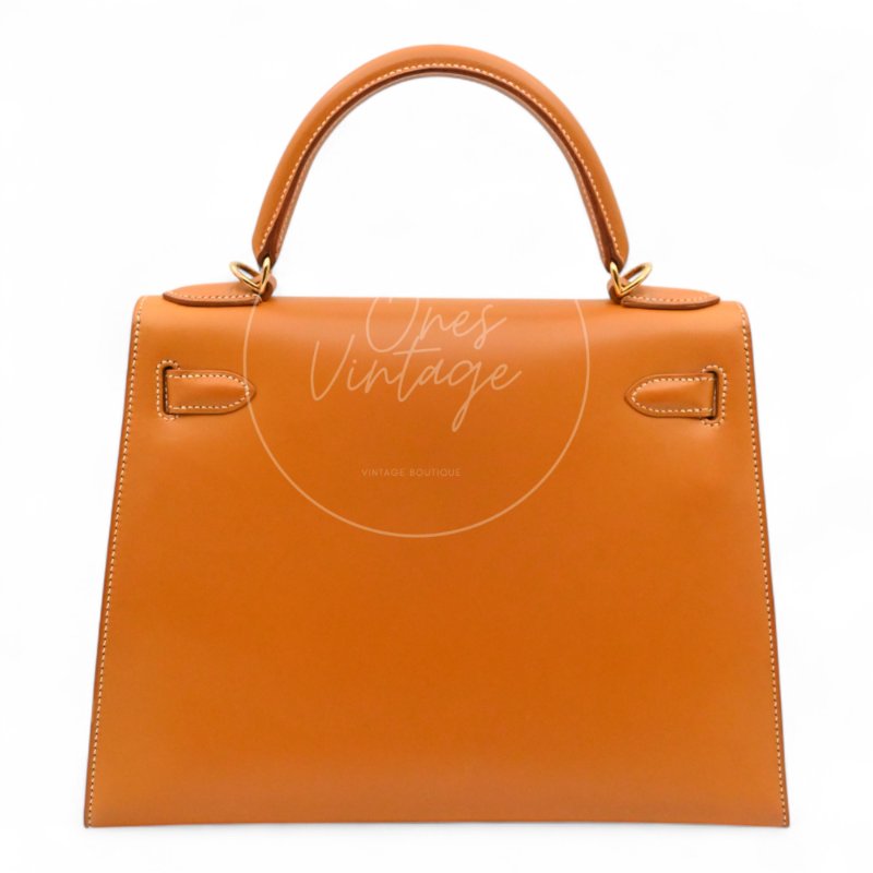 中古 Hermes 愛馬仕 Kelly 28 凱莉包 暖棕褐色 Natural Sable 啞光牛皮 單肩包/斜挎包/手提包 凱莉包 GHW Stamp Square G-2