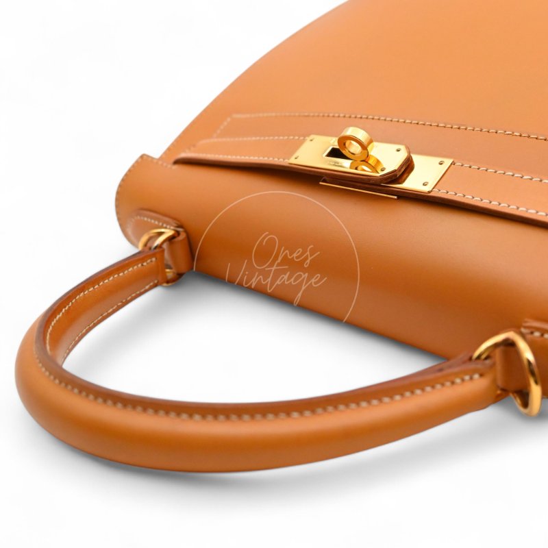 中古 Hermes 愛馬仕 Kelly 28 凱莉包 暖棕褐色 Natural Sable 啞光牛皮 單肩包/斜挎包/手提包 凱莉包 GHW Stamp Square G-8