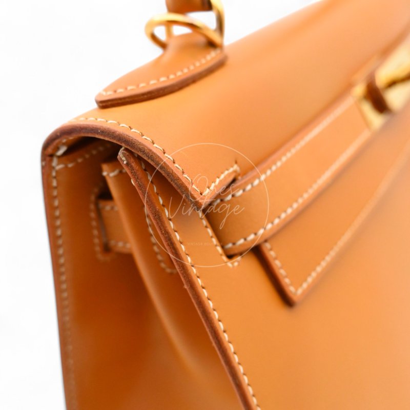 中古 Hermes 愛馬仕 Kelly 28 凱莉包 暖棕褐色 Natural Sable 啞光牛皮 單肩包/斜挎包/手提包 凱莉包 GHW Stamp Square G-13