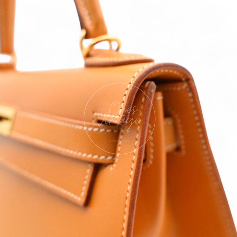 中古 Hermes 愛馬仕 Kelly 28 凱莉包 暖棕褐色 Natural Sable 啞光牛皮 單肩包/斜挎包/手提包 凱莉包 GHW Stamp Square G-15