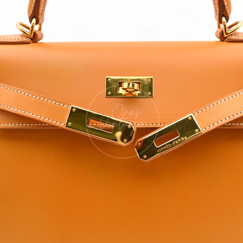 中古 Hermes 愛馬仕 Kelly 28 凱莉包 暖棕褐色 Natural Sable 啞光牛皮 單肩包/斜挎包/手提包 凱莉包 GHW Stamp Square G-17