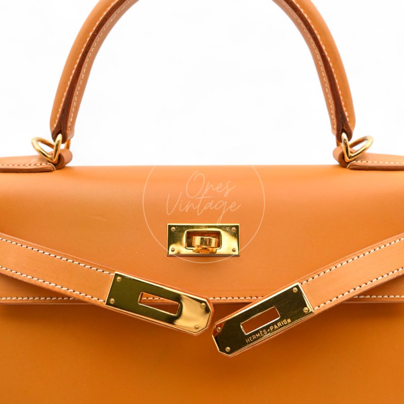 中古 Hermes 愛馬仕 Kelly 28 凱莉包 暖棕褐色 Natural Sable 啞光牛皮 單肩包/斜挎包/手提包 凱莉包 GHW Stamp Square G-18