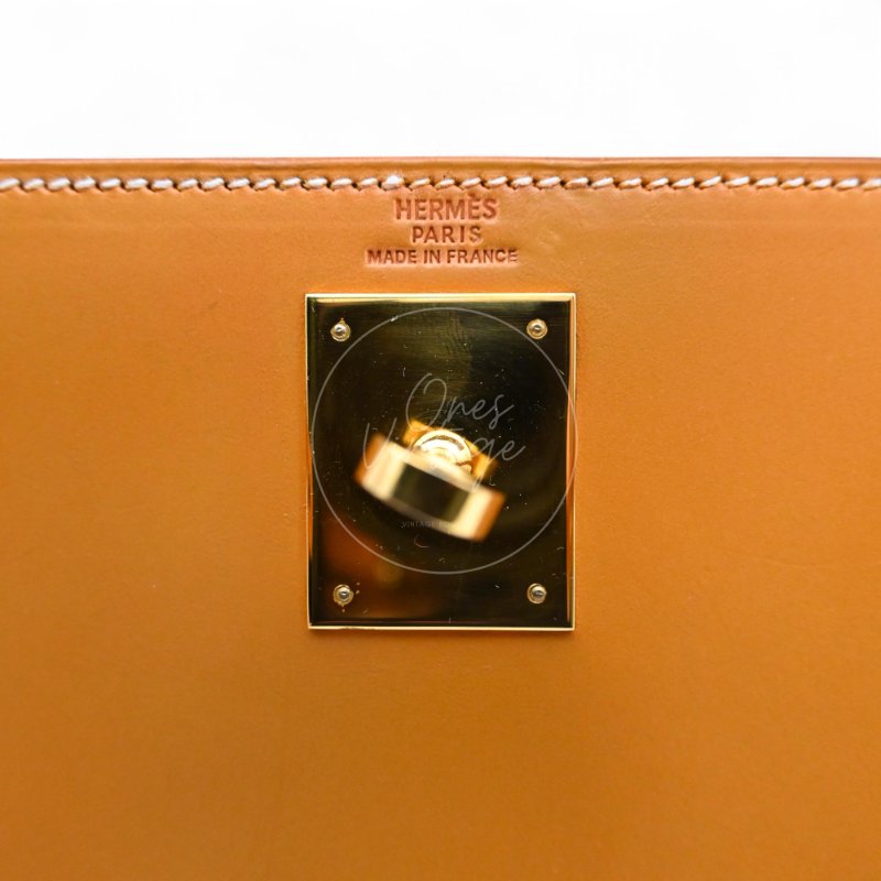 中古 Hermes 愛馬仕 Kelly 28 凱莉包 暖棕褐色 Natural Sable 啞光牛皮 單肩包/斜挎包/手提包 凱莉包 GHW Stamp Square G-23
