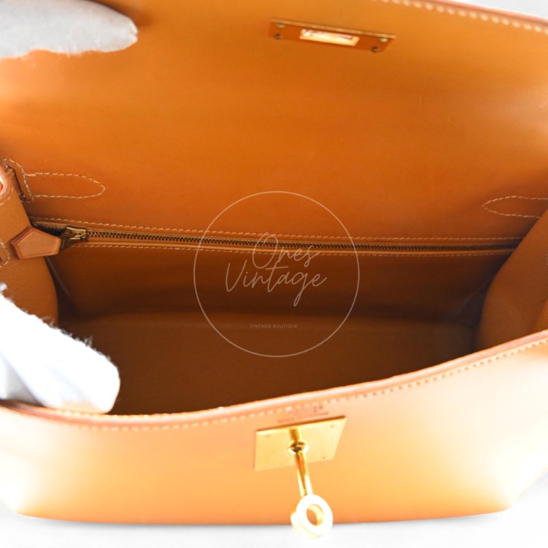中古 Hermes 愛馬仕 Kelly 28 凱莉包 暖棕褐色 Natural Sable 啞光牛皮 單肩包/斜挎包/手提包 凱莉包 GHW Stamp Square G-24