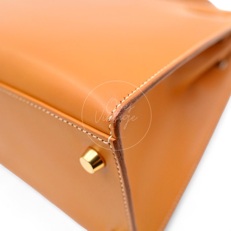 中古 Hermes 愛馬仕 Kelly 28 凱莉包 暖棕褐色 Natural Sable 啞光牛皮 單肩包/斜挎包/手提包 凱莉包 GHW Stamp Square G-34