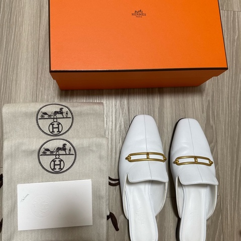 Hermes 愛馬仕-半拖鞋豬鼻扣(附鞋盒購買證明防塵袋