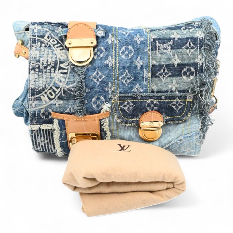 中古 路易威登 Louis Vuitton 老花牛仔 郵差包 單肩包 M95374-24