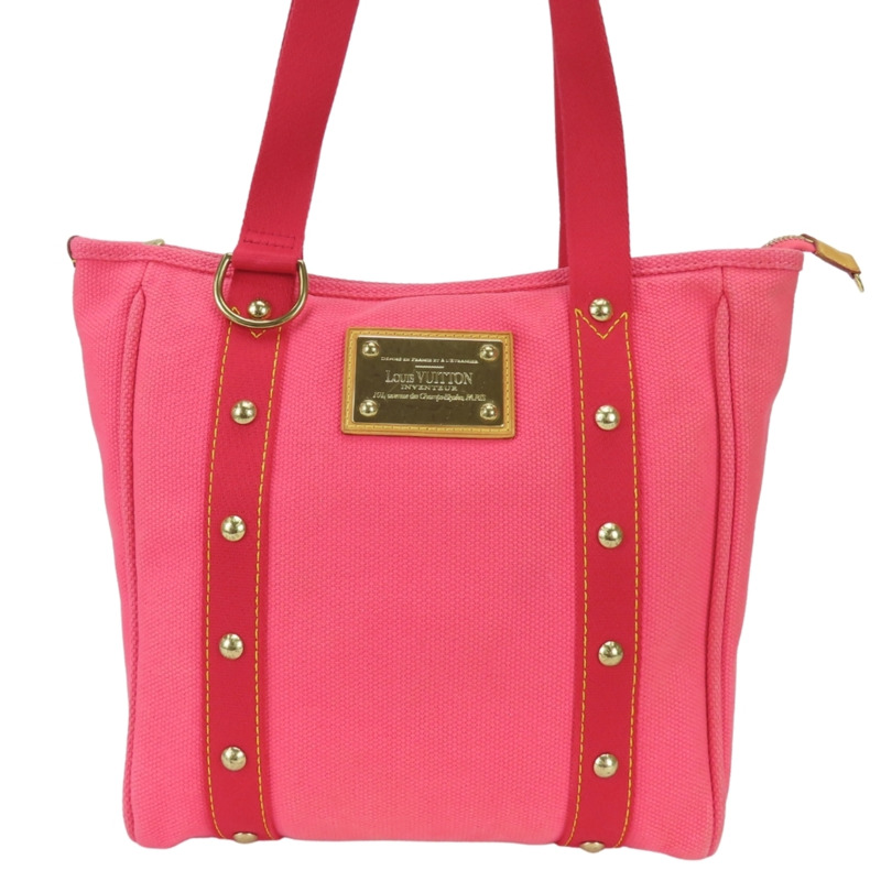 路易威登 Cabas MM 手提包 M40085 Antigua 帆布玫瑰金五金女士 LOUIS VUITTON-0