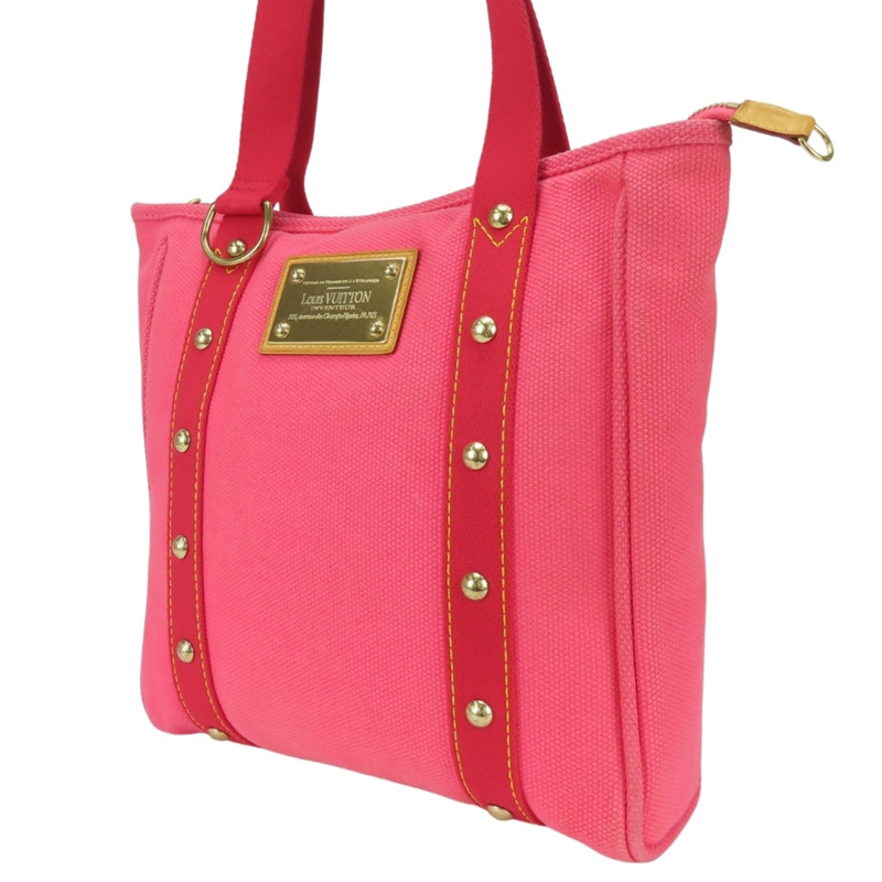 路易威登 Cabas MM 手提包 M40085 Antigua 帆布玫瑰金五金女士 LOUIS VUITTON-2