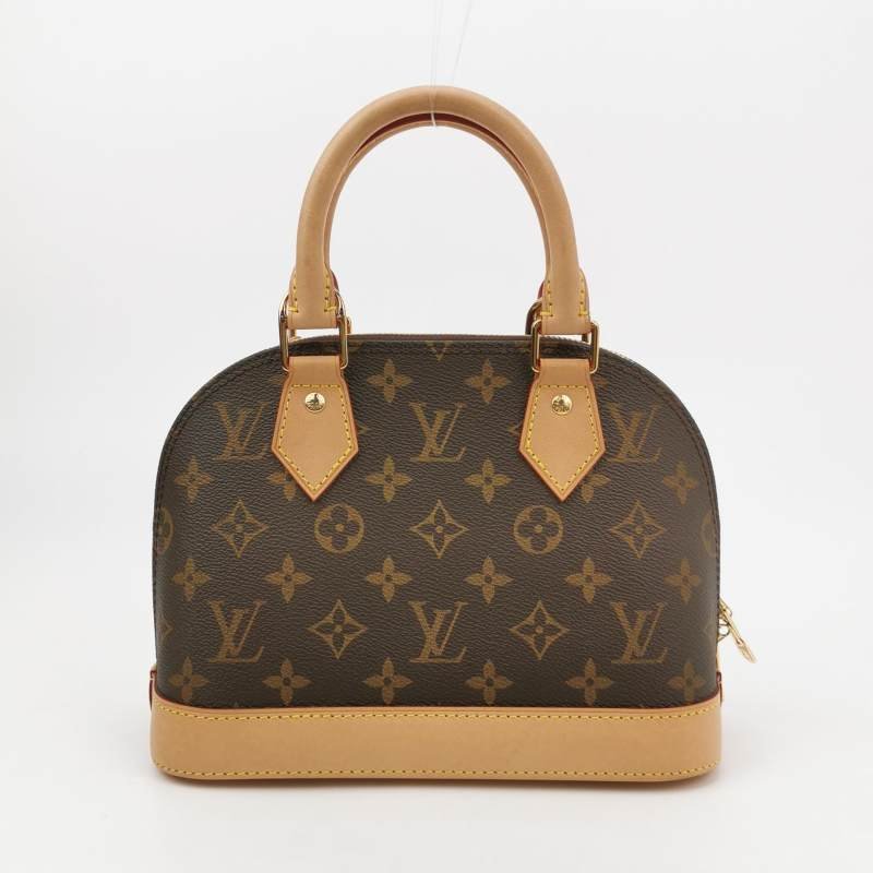Louis Vuitton (LV) AlmaBB植鞣革Monogram印花貝殼包斜挎包肩背包晶片款-4