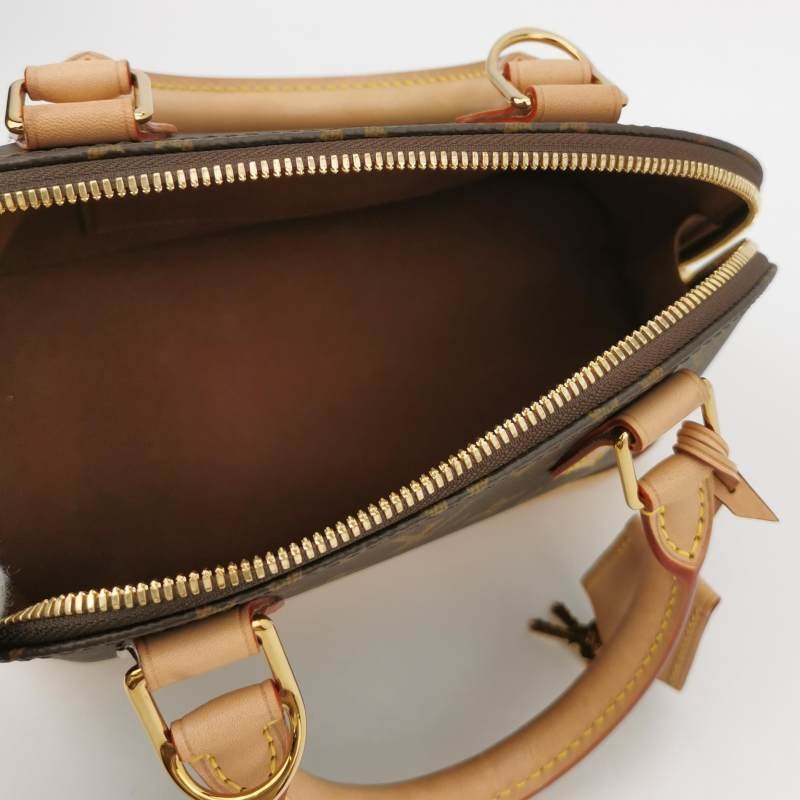 Louis Vuitton (LV) AlmaBB植鞣革Monogram印花貝殼包斜挎包肩背包晶片款-6