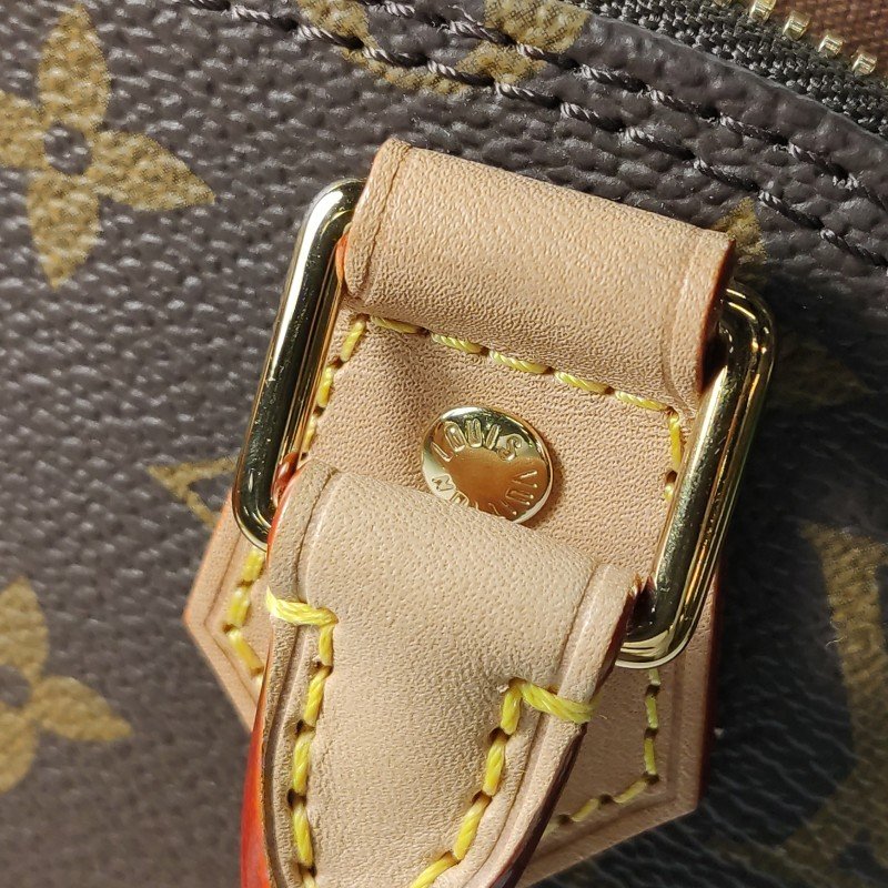 Louis Vuitton (LV) AlmaBB植鞣革Monogram印花貝殼包斜挎包肩背包晶片款-10