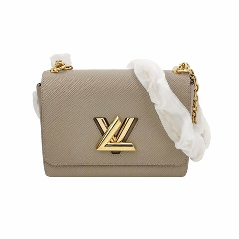Louis Vuitton (LV) Twist中型牛皮水波紋LV旋轉鎖扣斜背包斜背包單肩包
