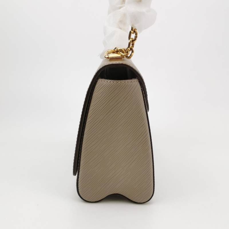 Louis Vuitton (LV) Twist中型牛皮水波紋LV旋轉鎖扣斜背包斜背包單肩包-2